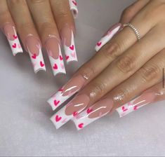 Vday Nails, Halloween Acrylic Nails, February Nails, White Acrylic Nails, Cute Acrylic Nail Designs, Work Nails, Glow Nails, Acrylic Nails Coffin Short, Get Nails