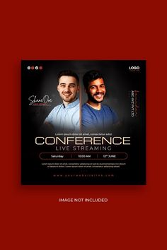 an event flyer with two men on it