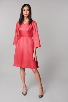 If you are looking for a look that is simple but makes a powerful statement, then we have just the one for you! Knee-length dress with a fit and flare silhouette. The back has a beautiful draped detail Shell 100% SilkLining 100% Cotton Wash care: Dry clean only. Steam iron or lay flat and iron on medium/silk temperature. Place fabric over the embroidery before ironing. We recommend using your neighborhood green dry cleaners! Click here for size guideline Dry Cleaners, Steam Iron, Beautiful Drapes, Knee Length Dress, Cotton Silk, Dresses Xs, Silk Dress, Fit And Flare, Are You The One