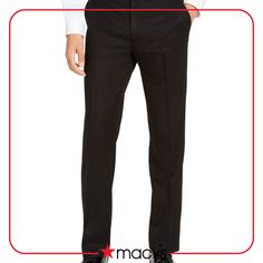 in stock Classic Black Slim Fit Pants, Classic Black Slim Fit Bottoms, Semi-formal Black Bottoms With Belt Loops, Black Semi-formal Bottoms With Belt Loops, Black Slim Fit Pants With Standard Cut Leg, Black Formal Pants With Standard Cut Leg, Formal Black Flat Front Bottoms, Black Flat Front Bottoms For Formal Occasions, Classic Black Flat Front Pants