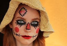 Halloween Face Tattoos, Scarecrow Face, Scarecrow Costume