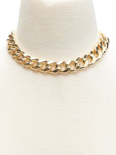 Curb Chain Choker Necklace | Banana Republic Trendy Curb Chain Jewelry For Parties, Trendy Party Jewelry With Curb Chain, Metal Curb Chain Jewelry For Party, Party Choker With Curb Chain, Party Curb Chain Choker Jewelry, Chic Metal Jewelry With Curb Chain, Chic Curb Chain Necklace For Party, Gold Chain Link Choker For Party, Trendy Gold-tone Jewelry With Chunky Chain