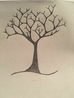 a drawing of a tree with no leaves