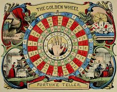 the golden wheel fortune teller is shown in this old poster from the early 20th century