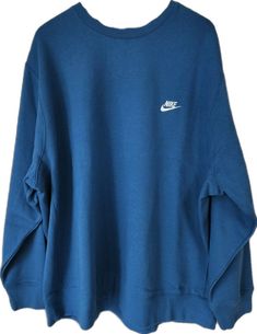 Blue Winter Leisure Sweatshirt, Blue Sportswear Sweats For Fall, Blue Winter Sweatshirt For Leisure, Blue Activewear For Fall Sports, Fall Blue Sports Activewear, Fall Sports Blue Activewear, Blue Fleece Crew Neck Sweats, Blue Winter Sportswear Activewear, Blue Winter Sports Sweats