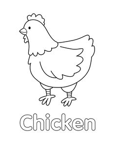 Chicken coloring page from LittleBeeFamily.com Chicken Art For Toddlers, Chicken Farm Activities, Farm Activity Sheets, Chicken Art Preschool, Chicken Preschool Activities, Chicken Activities For Toddlers, Chicken Coloring Pages Free Printable