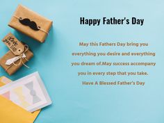 a father's day card with an envelope, tie and mustache