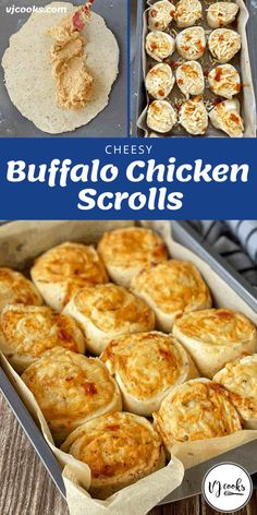 the recipe for buffalo chicken scallops is shown