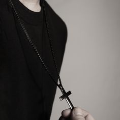 The Stainless Steel Rounded Box Chain Cross Necklace is nothing short of a classic. Rock your new stainless steel cross necklace for every occasion because it has been crafted to last with premium stainless steel. This necklace features a 24" rounded box chain with a 40mm cross pendant that you can select in a classic stainless steel or black both with a scratch resistant polished finish. Upgrade your look and wear your faith on your chest with this statement piece from Biker Jewelry Shop! Made Minimalist Stainless Steel Cross Necklace With Adjustable Chain, Minimalist Black Cross Pendant Necklace, Black Cross Necklace With Box Chain, Heather Wilson, Chain Cross Necklace, Bike Chain Bracelet, Figaro Chain Necklace, Biker Jewelry, Black Bike