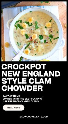 the recipe for crockpot new england style clam chowder