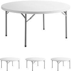 a white table with four smaller tables in front of it and the same one on each side