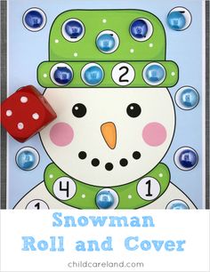 a snowman roll and cover game with dices