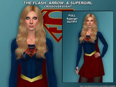 the flash arrow & supergirl crossoverer event dress is shown in red and blue