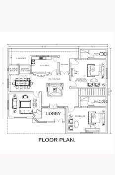 the floor plan for a two bedroom apartment with an attached kitchen and living room area