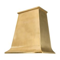 a gold colored stove hood on a white background