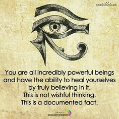 an eye with the words you are incredibly powerful beings and have the ability to heal yourself