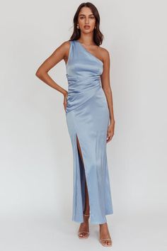 Shop the Laila Boat Neck Maxi Dress Stone Blue | Selfie Leslie Ruched Maxi Dress For Wedding, One Shoulder Maxi Dress With Fitted Bodice For Prom, Spaghetti Strap Maxi Dress For Wedding Guest And Prom, Bridesmaid Dress With Spaghetti Straps And Ruched Back, Blue Ruched Backless Maxi Dress, Ruched Maxi Dress For Prom Season, Ruched Spaghetti Strap Maxi Dress For Bridesmaids, Bridesmaid Maxi Dress With Spaghetti Straps, Bridesmaid Maxi Dress With Spaghetti Straps And Ruched Details