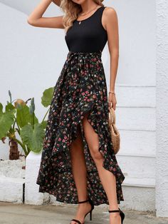 Women’s Summer Dresses, Cute Skirt Outfits For Summer, Womens Sun Dresses, Cute Shein Dresses, Country Wedding Guest Outfit, Boho Sleeveless Dress, Boho Summer Dress, Summer Outfits For Women, Chic Romper