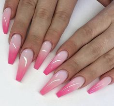 Ombre Nail Design, Nails 23, Fly Nails, Nail Bling, Unghie Sfumate, Pink Ombre Nails, Ombre Acrylic Nails, Cute Acrylic Nail Designs, Ombre Nail Designs