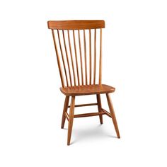 a wooden chair on a white background with no one in it's place to sit