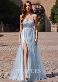 Sleeveless Tulle Dress With Beaded Straps, Tulle Dress With Beaded Straps And Sweetheart Neckline, Elegant Tulle Dress With Beaded Straps, Tulle Wedding Dress With Beaded Straps, Ombre Prom Dress, Prom Dress Tulle, Split Prom Dresses, Ombre Prom Dresses, Teal Ombre