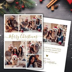 christmas card with photos and the words merry christmas