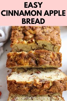 easy cinnamon apple bread with text overlay