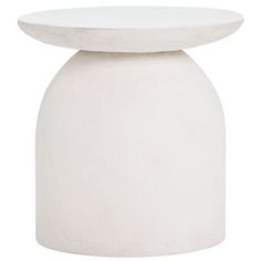 a white table with a circular top on it's side, against a white background