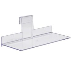 an acrylic shelf with two clear shelves