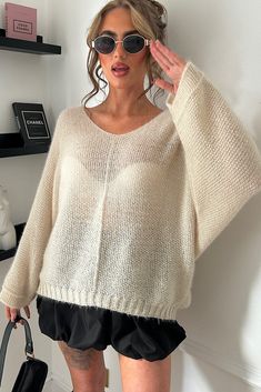 Callie Beige Soft Knit Mohair Jumper Mohair Jumpers, Lingerie Shorts, Cozy Knit, Cozy Knits, Cold Day, Maternity Dresses, Soft Knits, Playsuit Jumpsuit, Fitness Models