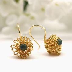 Moss Agate Dahlia Earrings, Green Flower Earrings, Minimal Dangle Earrings,  Dainty Gold Flower Earrings, Unique Mother's Day Gift for Her Elegant Green Flower Earrings Nickel Free, Elegant Round Brass Flower Earrings, Elegant Handmade Green Flower Earrings, Handmade Brass Flower Earrings, Brass Flower-shaped Earrings For Gifts, Handmade Elegant Brass Flower Earrings, Elegant Handmade Brass Flower Earrings, Elegant Brass Flower Earrings As Gift, Handmade Dangle Flower Earrings For Anniversary