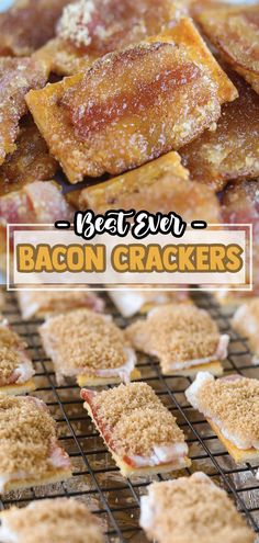 bacon crackers are cooling on a rack