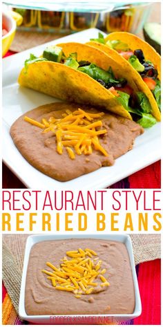 the recipe for mexican restaurant style refried beans