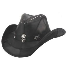 Top Seller for Bullhide Black Leather Cowboy Hat w/ Rocker Skull Studded Design - Hardtail, Men's Accessories Studded Cowboy Hat, Emo Cowboy Hat, Black Leather Cowboy Hat, Black Cowboy Hat Women, Gothic Cowboy Hat, Goth Cowgirl Costume, Punk Cowboy Hat, Fancy Cowboy Hat, Black Cowboy Hat Aesthetic