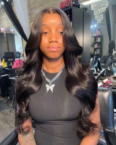 Sow Ins Weave, 2x6 Closure Sew In, Middle Part Curls, Curly Hair Sew In, Birthday Haul, Frontal Wig Hairstyles, Sew In Hairstyles, Barrel Curls