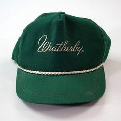 Vintage Weatheby Script Spellout Hat With Rope Green White Rare K Products Made In Usa Rr 45724 Hat Will Be Well Packaged & Shipped In A Cardboard Hat Sized Box. Thanks For Your Purchase! Cardboard Hat, Thanks For Your Purchase, Accessories Vintage, Hat Sizes, Vintage Accessories, Accessories Hats, Made In Usa, Mens Accessories, Man Shop