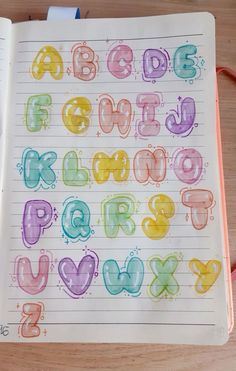 preppy - art - bubble letters - bullet journal - journaling - art project - writing - cute - preppy art - artist - handwriting - pink Peta Pikiran, Alfabet Font, خريطة ذهنية, Lettering Styles Alphabet, Lettering Guide, Bond Paper Design, Bulletin Journal Ideas, Alfabet Letters, Hand Lettering Art