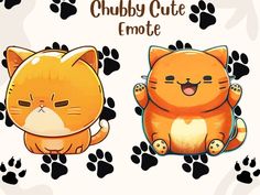 Cubby Cute Cat Twitch emotes Twitch & Discord | Channel Points | Streamer | Emoji, Cute, Cat Emotes, Twitch Emotes, Different Emotions, Cubbies