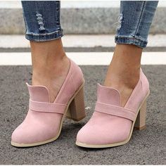 Sepatu Pump, High Heel Loafers, Trendy Heels, Women High Heels, Vans Converse, Casual Slip On Shoes, Heel Accessories, Suede High Heels