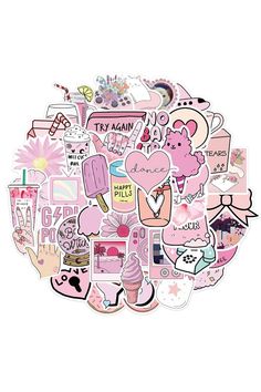 Playful Pink Humor Stickers Suitcase Stickers, Graffiti Heart, Guitar Stickers, Decoration Stickers, Cartoon Stickers, Pink Style, Girl Stickers, Aesthetic Stickers, Gift Stickers