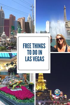 the las vegas strip with text overlay that reads free things to do in las vegas