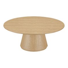 a round wooden table on a white background