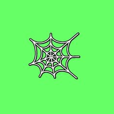 a spider web on a green background