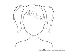 the outline of a woman's head with her hair pulled back in a ponytail