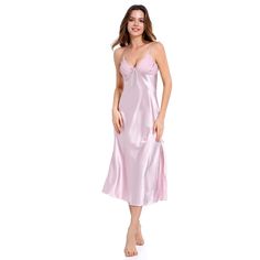 PRICES MAY VARY. Features: These Womens Lingeries Shirts Are Designed to Give Comfort and Elegance. Womens Dresses Have Adjustable Straps, Standard Body Length, Fitted Body Shape, Elasticated Straps, Deep V-neck With Lace Details on the Chest, Adjustable Spaghetti Straps, and a Split Cut Style Makes Them Perfect Bridesmaid Dresses. Material: Women Nightgowns Are Made with Soft, Smooth, Luxury, Silky, Breathable, Quick-drying Drying, and Lightweight Fabric with a Shiny & Glossy Look That Assures Lingerie Slip Dress, Lingerie Slip, Long Nightgown, Silk Chemise, Chemise Lingerie, Perfect Bridesmaid Dress, Nightgowns For Women, Women's Nightgowns, Lace Slip