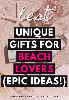 Creative unique beach gifts and surfer gift ideas, water sports gifts for people who love to travel often Personalized Beach Gifts, Gift For Beach Lover, Gifts For The Beach, Beachy Gift Ideas, Gifts For Beach Lovers, Beach Gift Basket Ideas For Women, Beach Gifts For Women