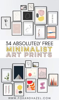 an image of art prints with the text, 34 absolutely free minimalist art prints