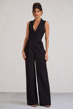 Midi Bridesmaid Dress, Club L London, Formal Jumpsuit, Look Formal, Jumpsuit Outfit, Sparkly Earrings, Graduation Outfit, Looks Chic, Wide Legs