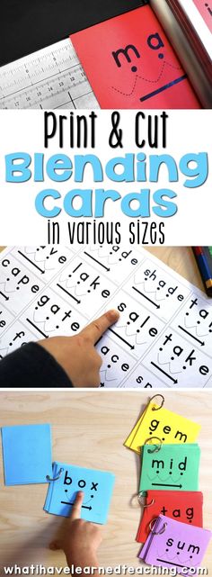 print and cut blending cards in various sizes to help students learn how to use them