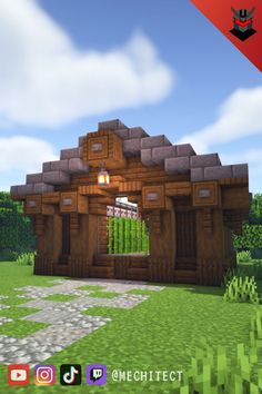 an image of a small wooden house in minecraft